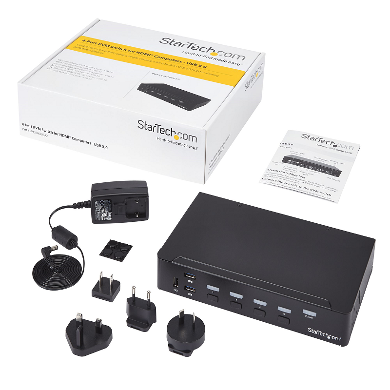 StarTech SV431HDU3A2 4-Port HDMI KVM Switch - USB 3.0 - 1080p